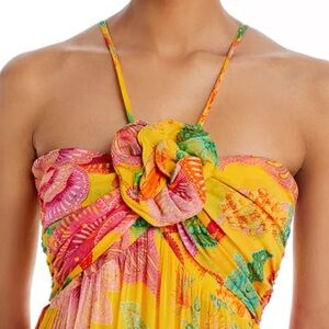 FARM Rio Yellow and Pink Floral Maxi Dress